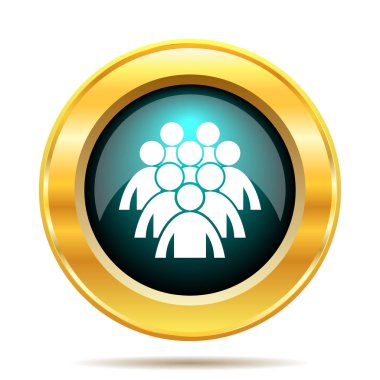 İnsanlar simge grubu. Beyaz arka plan üzerinde Internet düğmesi