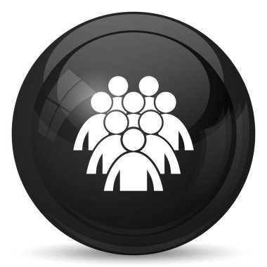 İnsanlar simge grubu. Beyaz arka plan üzerinde Internet düğmesi