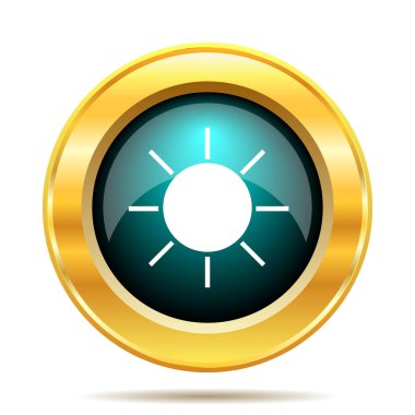 Güneş simgesi. Beyaz arka plan üzerinde Internet düğmesi