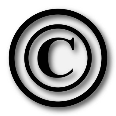 Telif hakkı simgesi. Beyaz arka plan üzerinde Internet düğmesi