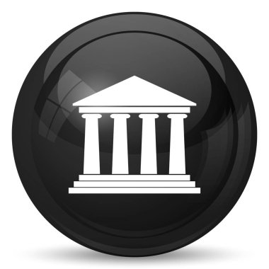 Bina simgesi. Beyaz arka plan üzerinde Internet düğmesi