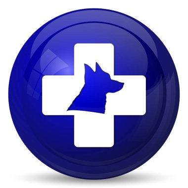 Veteriner simgesi. Beyaz arka plan üzerinde Internet düğmesi