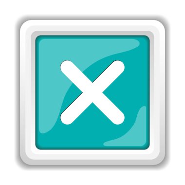 Kapat simgesini x. Beyaz arka plan üzerinde Internet düğmesi
