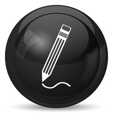 Kalem simgesi. Beyaz arka plan üzerinde Internet düğmesi