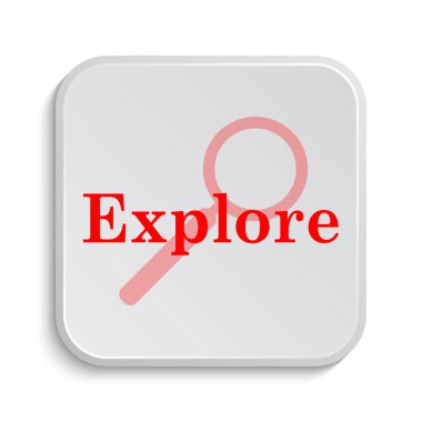 Simge keşfedin. Beyaz arka plan üzerinde Internet düğmesi