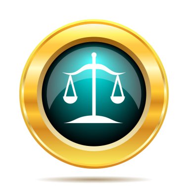 Denge simgesi. Beyaz arka plan üzerinde Internet düğmesi