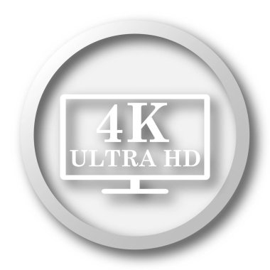 4 k ultra Hd simgesi. Beyaz arka plan üzerinde Internet düğmesi