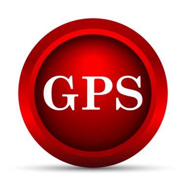 GPS simge. Beyaz arka plan üzerinde Internet düğmesi