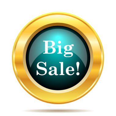 Büyük satış simgesi. Beyaz arka plan üzerinde Internet düğmesi