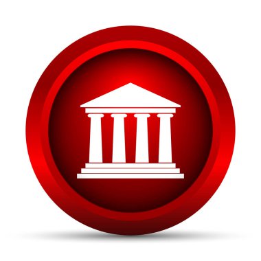 Bina simgesi. Beyaz arka plan üzerinde Internet düğmesi