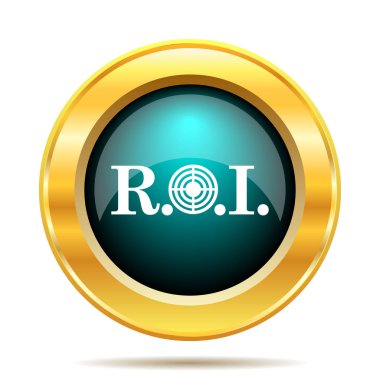 Yatırım getirisi simgesi. Beyaz arka plan üzerinde Internet düğmesi