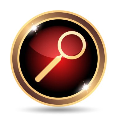 Arama simgesi. Beyaz arka plan üzerinde Internet düğmesi