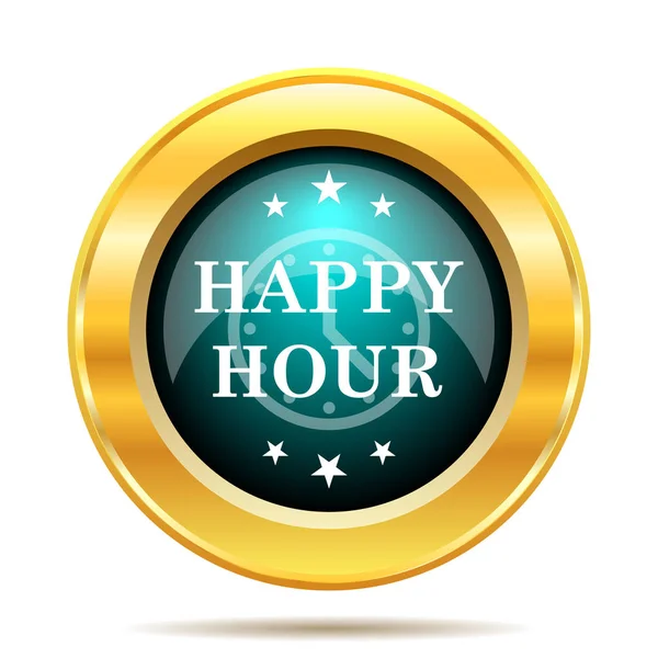 Ícone Happy Hour Botão Internet Fundo Branco — Fotografia de Stock