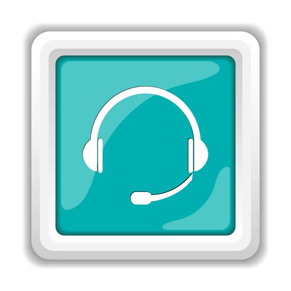 Headphones Icon Internet Button White Background — Stock Photo, Image