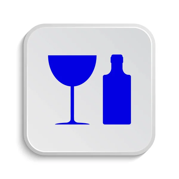 Bottle Glass Icon Internet Button White Background — Stock Photo, Image