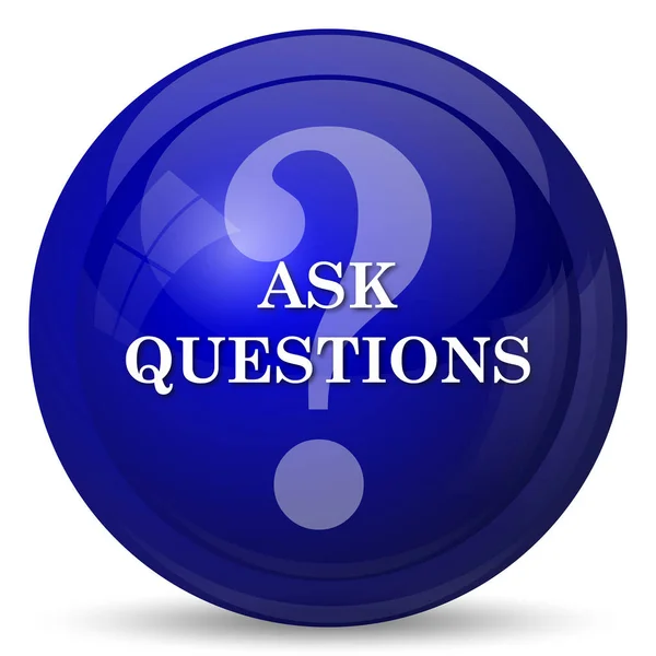 Ask Questions Icon Internet Button White Background — Stock Photo, Image