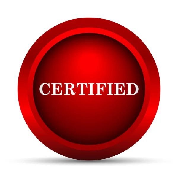 Icono Certificado Botón Internet Sobre Fondo Blanco — Foto de Stock