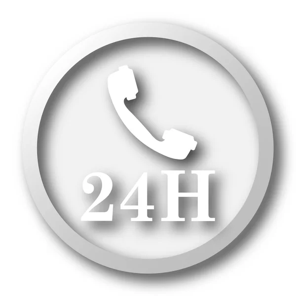 Ikona Telefonu 24H Przycisk Internet Białym Tle — Zdjęcie stockowe