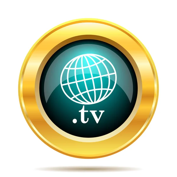 Іконка Телевізора Кнопка Інтернету Білому Тлі — стокове фото