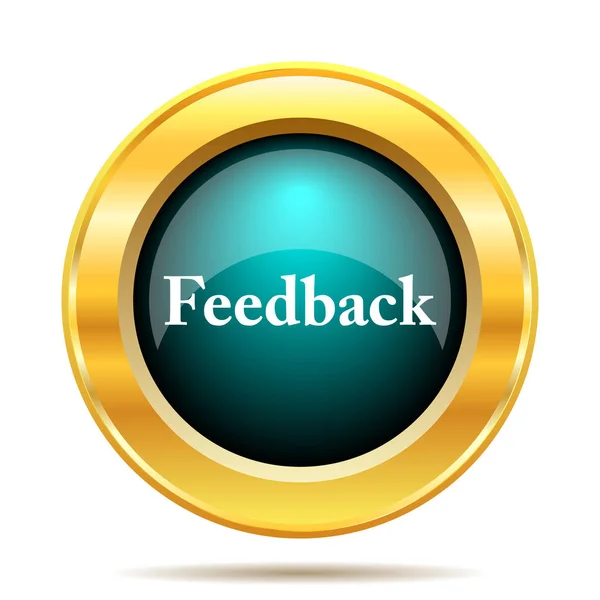 Ícone Feedback Botão Internet Fundo Branco — Fotografia de Stock