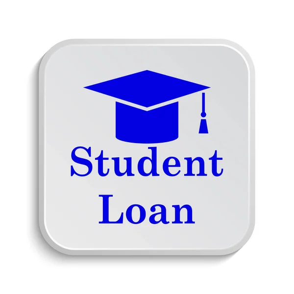 学生贷款图标 白色背景上的互联网按钮 — 图库照片