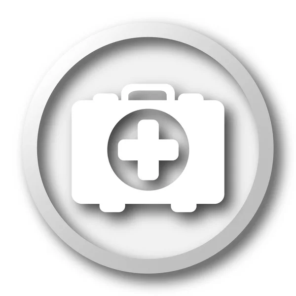 Lékařská Taška Ikona Internet Tlačítko Bílém Pozadí — Stock fotografie