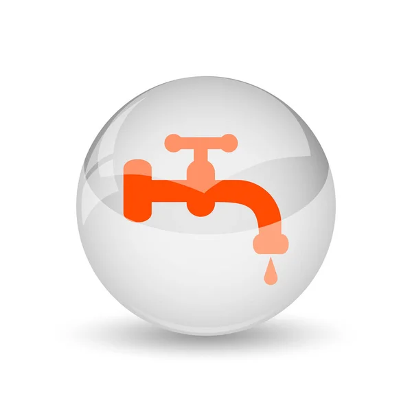 水タップ アイコン 白い背景の上のインター ネット ボタン — ストック写真