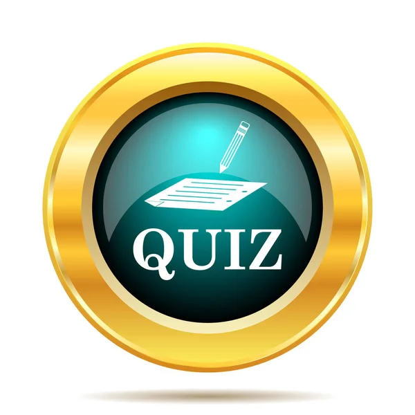 Quiz Pictogram Internet Knop Witte Achtergrond — Stockfoto