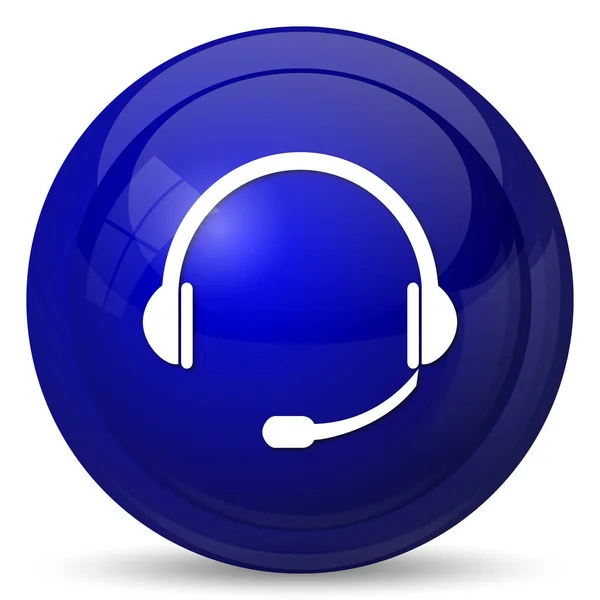 Headphones Icon Internet Button White Background — Stock Photo, Image