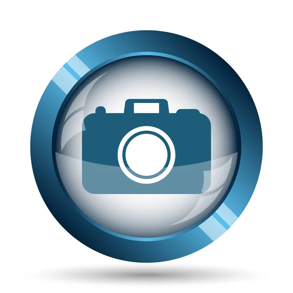 Icona Della Fotocamera Fotografica Pulsante Internet Sfondo Bianco — Foto Stock