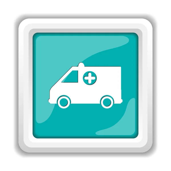 救急車アイコン 白い背景の上のインター ネット ボタン — ストック写真