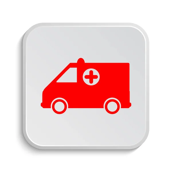 Ambulance Pictogram Internet Knop Witte Achtergrond — Stockfoto