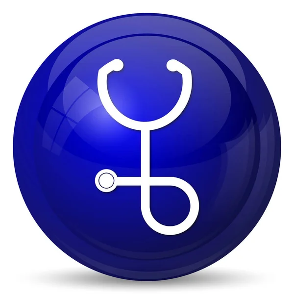 Stethoscope Icon Internet Button White Background — Stock Photo, Image