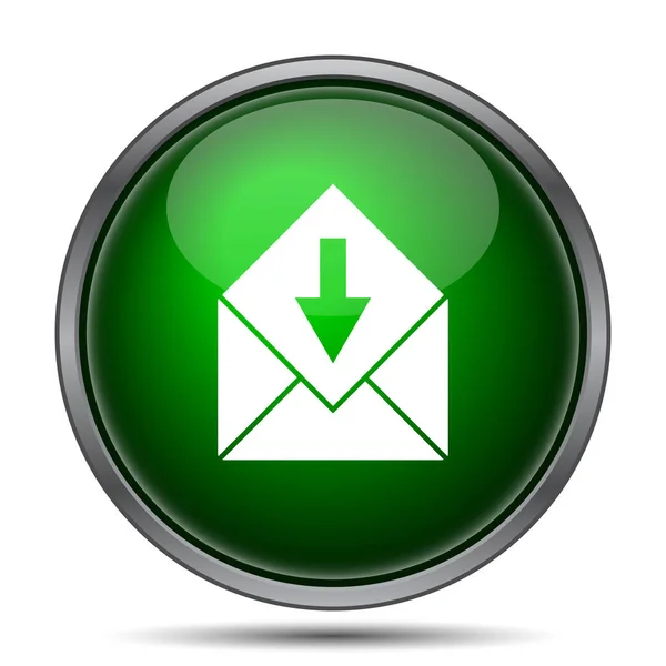 Otrzymywać Mail Ikona Przycisk Internet Białym Tle — Zdjęcie stockowe