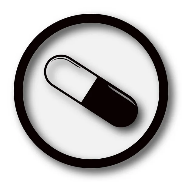 薬アイコン 白い背景の上のインター ネット ボタン — ストック写真