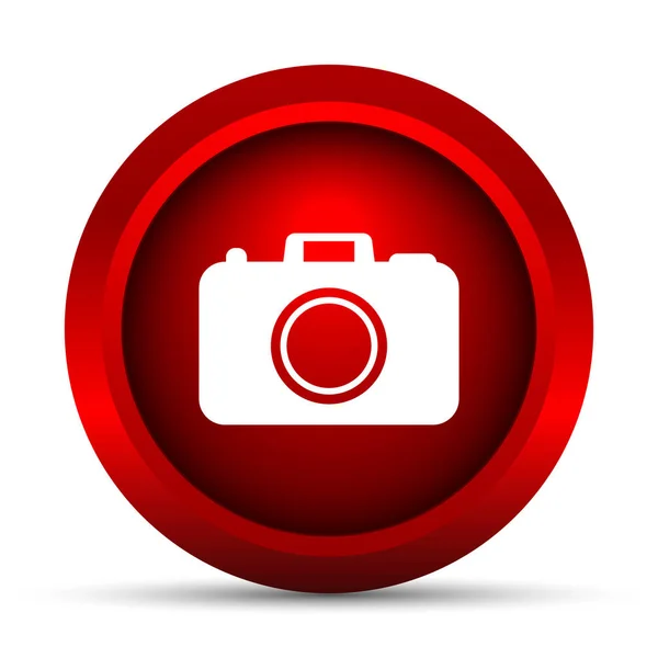 Icona Della Fotocamera Fotografica Pulsante Internet Sfondo Bianco — Foto Stock