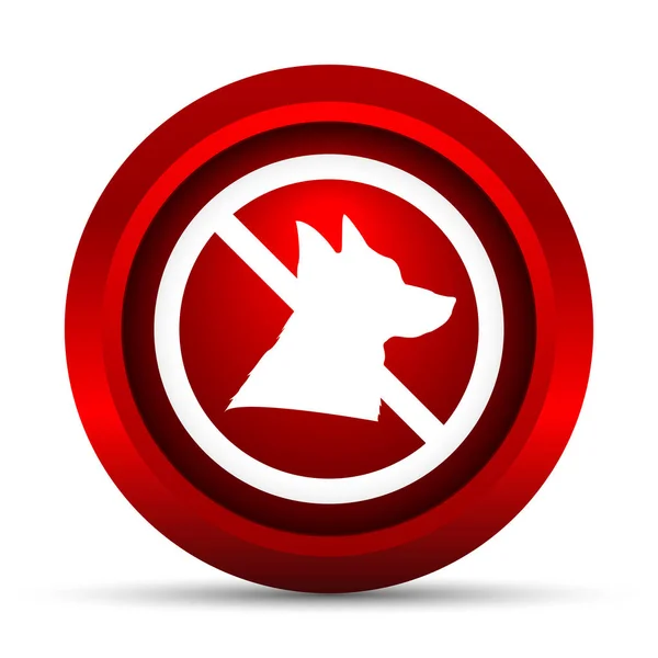 Икона Запрещенных Собак Кнопка Интернет Белом Фоне — стоковое фото