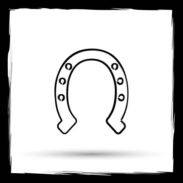 Hufeisen Symbol Internet Taste Auf Weißem Hintergrund Umrisse Design Imitiert — Stockfoto