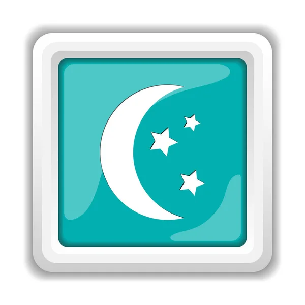 Икона Луны Кнопка Интернет Белом Фоне — стоковое фото