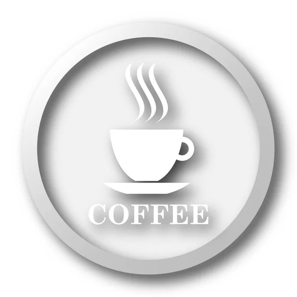 Coffee Cup Icon Internet Button White Background — Stock Photo, Image