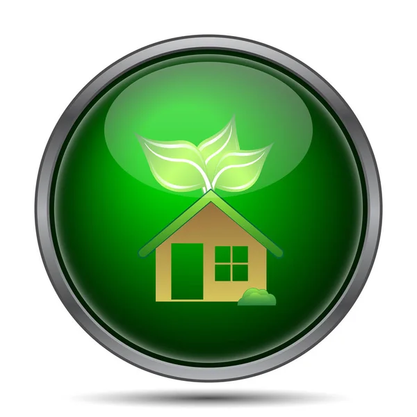 Eco House Ikonen Internet Knappen Vit Bakgrund — Stockfoto