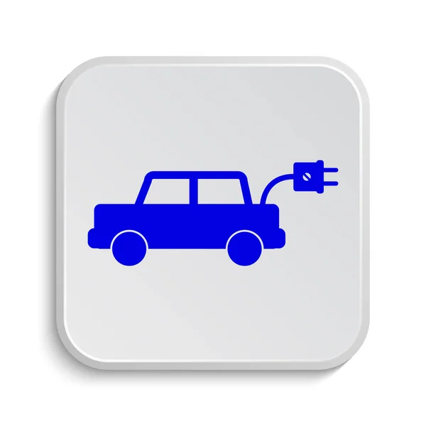 Het Pictogram Van Elektrische Auto Internet Knop Witte Achtergrond — Stockfoto