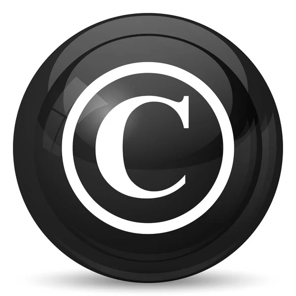 Icona Del Copyright Pulsante Internet Sfondo Bianco — Foto Stock