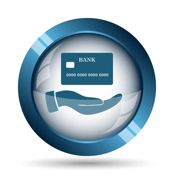 Hand holding credit card icon — Stock Photo, Image