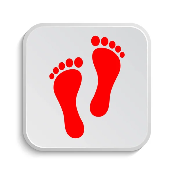 Foot Print Icon Internet Button White Background — Stock Photo, Image