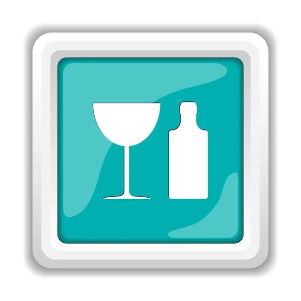 Bottle and glass icon — Stock Photo, Image