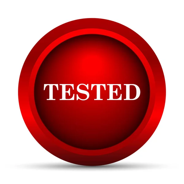 Tested Icon Internet Button White Background — Stock Photo, Image