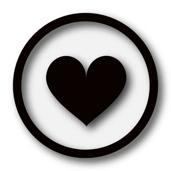Ikona Srdce Internet Tlačítko Bílém Pozadí — Stock fotografie