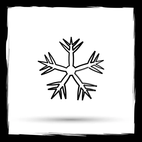 Snowflake Icon Internet Button White Background Outline Design Imitating Paintbrush — Stock Photo, Image