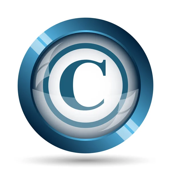 Icona Del Copyright Pulsante Internet Sfondo Bianco — Foto Stock